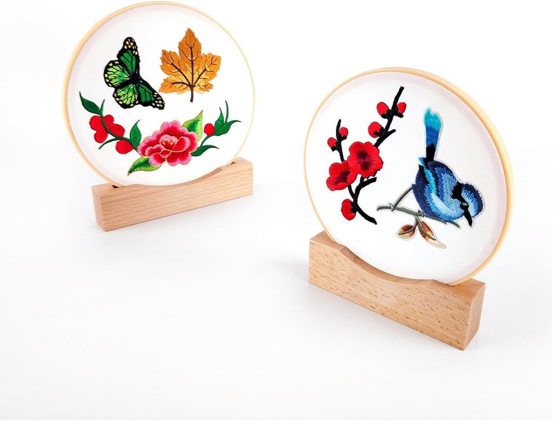 Fembemok Embroidery Frames for Display 3Pack Embroidery Hoop Display Stand 2 Tier Groove Design Cross Stitch Hoop Frame Stand，Embroidery Stand Embroidery kit (Suitable 7-10IN Frame) - Image 2